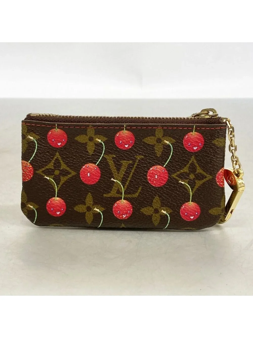 Louis Vuitton Coin Case Monogram Cherry Pochette Cles Brown